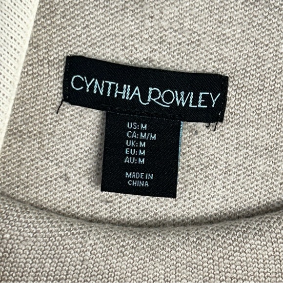 Cynthia Rowley ColorBlock Turtleneck Mockneck Contemporary Preppy Sweater Size M - Picture 7 of 14